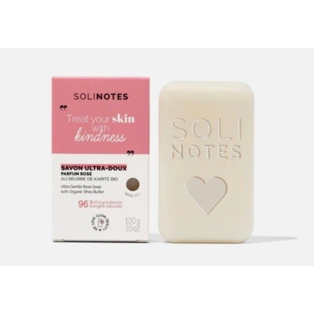 Solinotes - Parfum Rose, Soap Bar 3.5 Oz. Vegan, Made in France